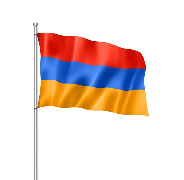 Bandera Armenia Representación Tridimensional Aislada Blanco — Foto de Stock