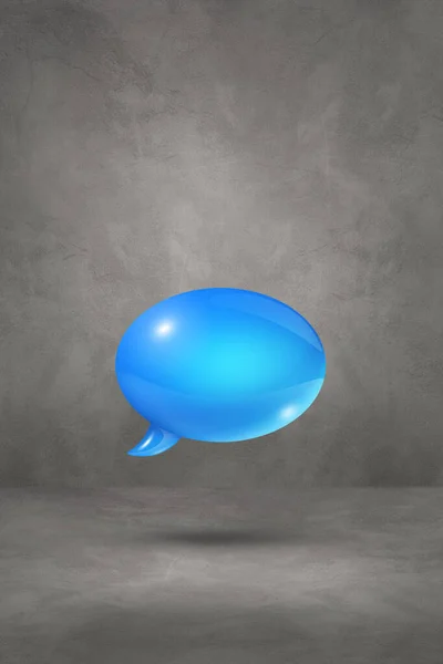 Blue Speech Bubble Isolated Grey Vertical Background — Stock Photo, Image