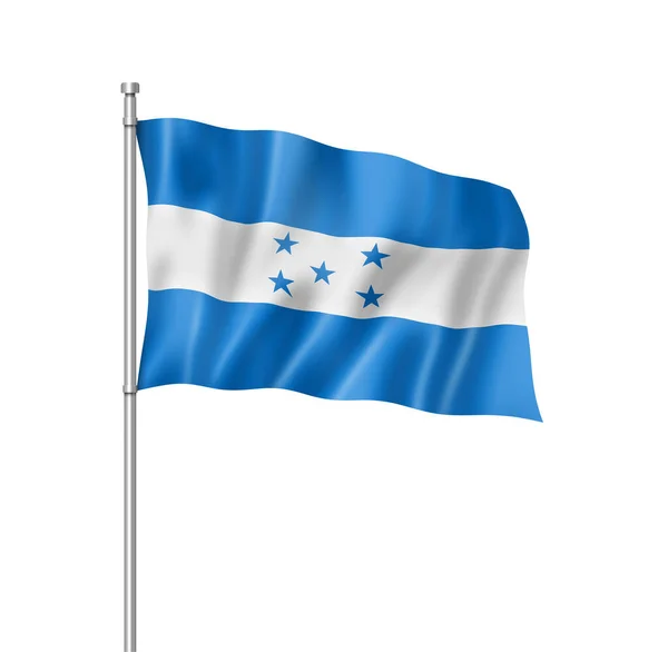 Honduras Flag Dreidimensionale Darstellung Isoliert Auf Weiß — Stockfoto