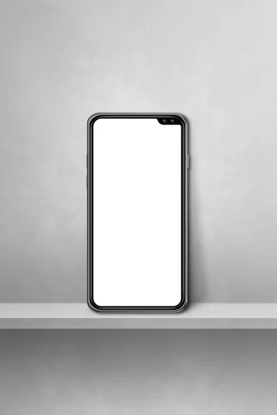 Mobiele Telefoon Grijze Wandplank Verticale Achtergrond Illustratie — Stockfoto