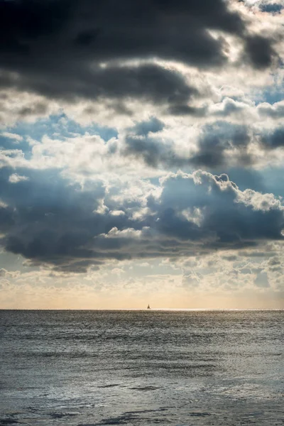 Beautiful Cloudy Seascape View Beach Sunset — Stockfoto