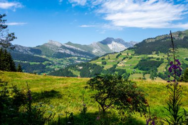 Grand-Bornand 'daki dağ manzarası, Haute-savoie, Fransa