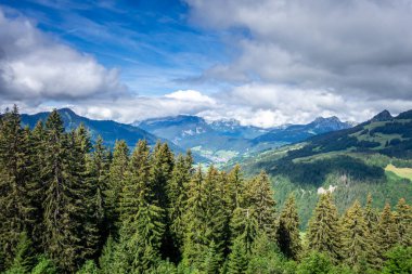 Grand-Bornand 'daki dağ manzarası, Haute-savoie, Fransa