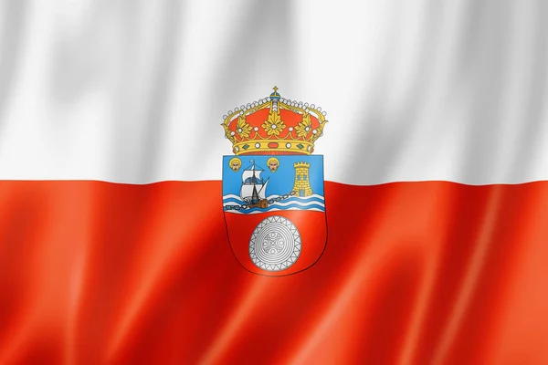 Флаг Провинции Кантабрия Испания Размахивая Баннером Коллекции Иллюстрация — стоковое фото
