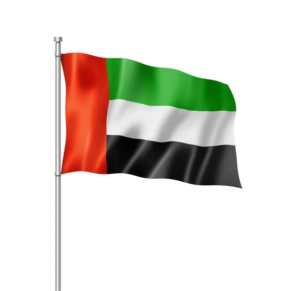 United Arab Emirates Flag Three Dimensional Render Isolated White — Stock Photo, Image