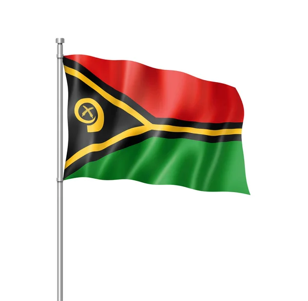 Bandeira Vanuatu Renderização Tridimensional Isolada Branco — Fotografia de Stock