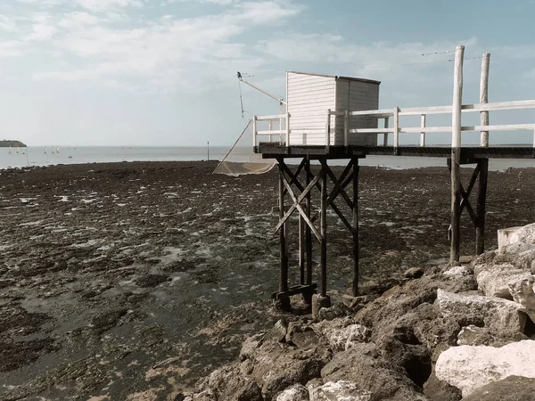 Cabana Rede Pesca Tradicional Carrelet Saint Georges Didonne França — Fotografia de Stock