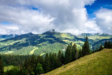 Grand-Bornand 'daki dağ manzarası, Haute-savoie, Fransa