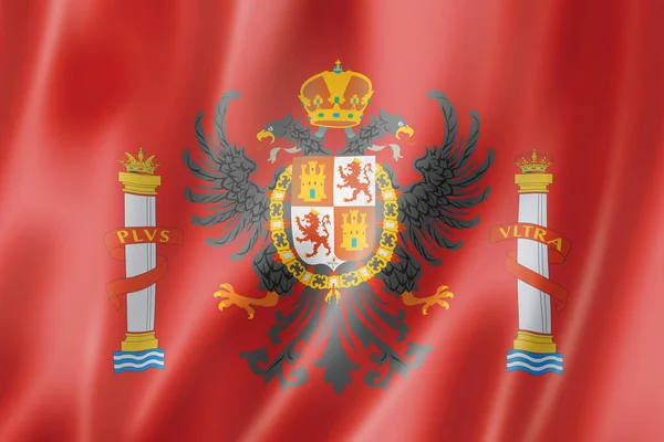 Флаг Провинции Толедо Испания Размахивая Баннером Коллекции Иллюстрация — стоковое фото