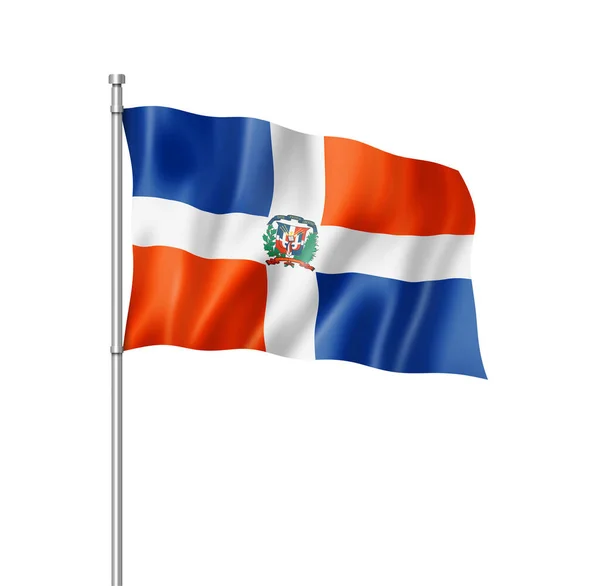 Bandera República Dominicana Representación Tridimensional Aislada Blanco —  Fotos de Stock