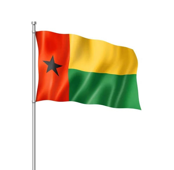 Flagge Von Guinea Bissau Dreidimensional Isoliert Auf Weiß — Stockfoto