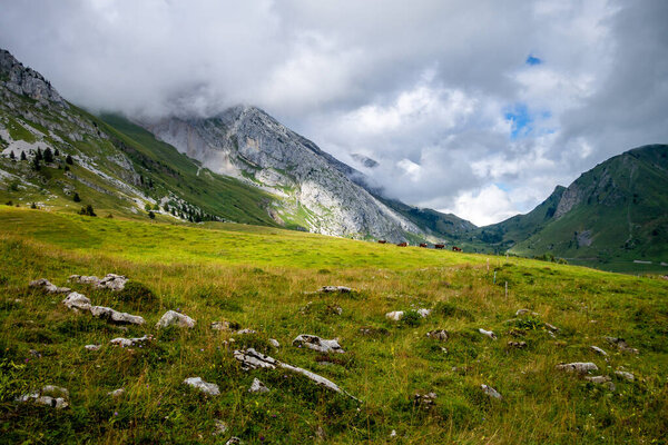 Горный пейзаж в The Grand-Bornand, Haute-savoie, France