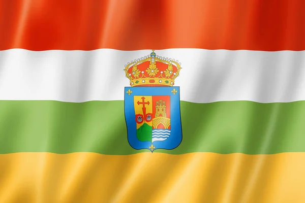 拉里奥哈省的国旗 西班牙飘扬着国旗 3D插图 — 图库照片