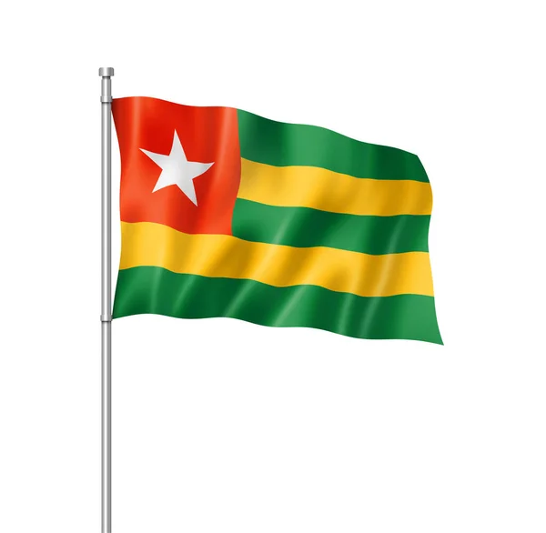 Bandera Togo Representación Tridimensional Aislada Blanco —  Fotos de Stock
