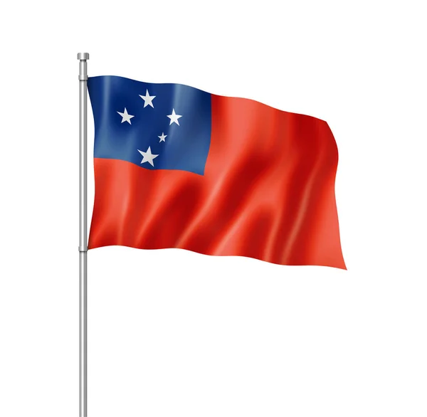 Samoa Flag Three Dimensional Render Isolated White — Stock Photo, Image