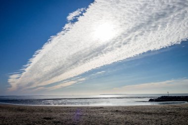 Chatelaillon Plajı, gün batımında Atlantik Sahili, Fransa