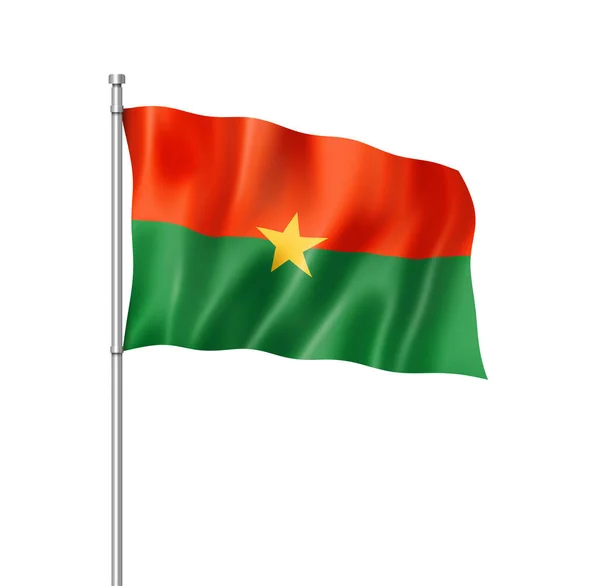 Burkina Faso Flag Three Dimensional Render Isolated White — Stock Photo, Image