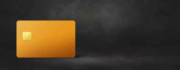 Шаблон Жёлтой Кредитной Карты Чёрном Бетонном Фоне Иллюстрация — стоковое фото