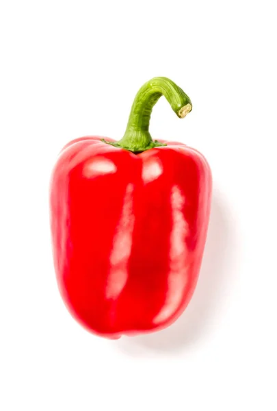 Φρέσκο Οργανικό Κόκκινο Bell Pepper Απομονωμένο Λευκό Φόντο — Φωτογραφία Αρχείου