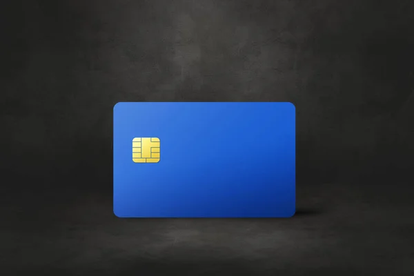 Синий Шаблон Кредитной Карты Черном Бетонном Фоне Иллюстрация — стоковое фото