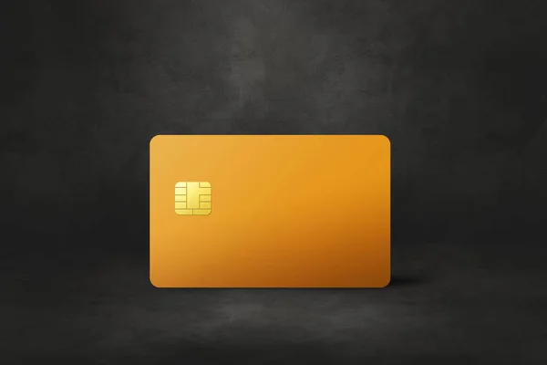 Yellow Credit Card Template Black Concrete Background Illustration — Stock Photo, Image