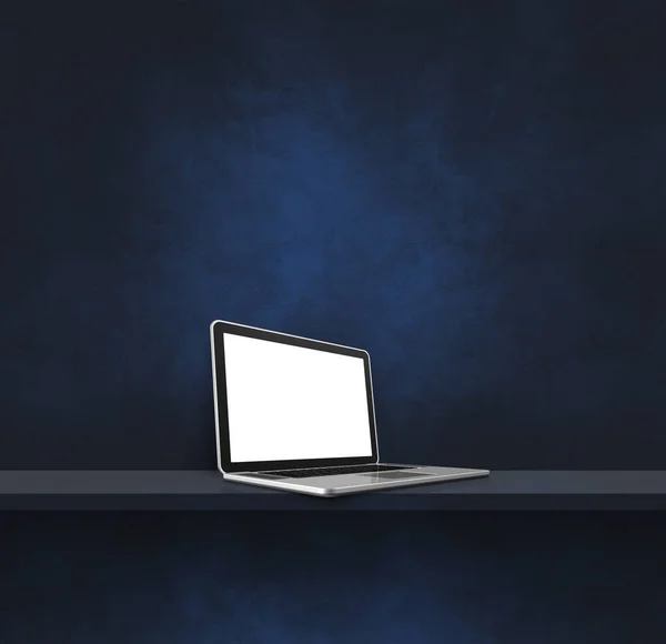 Laptop Computer Schwarzen Regal Quadratischer Hintergrund Illustration — Stockfoto