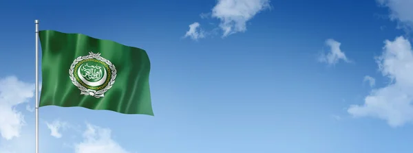 Bandiera Della Lega Araba Resa Tridimensionale Isolata Cielo Blu Bandiera — Foto Stock