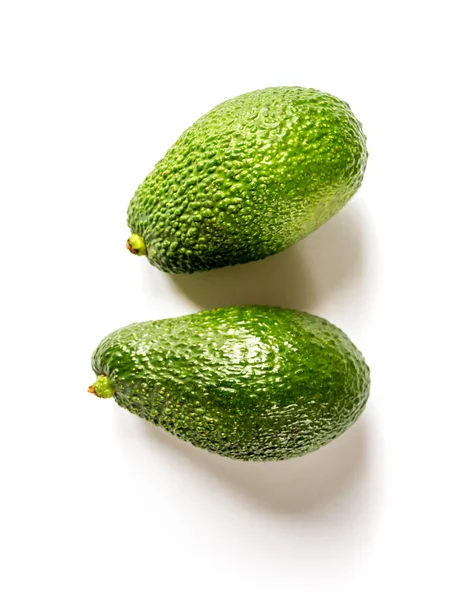 Two Fresh Avocados Isolated White Background — Stock Photo, Image