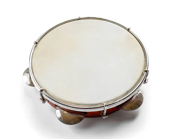 Traditional Brazilian Tambourine Pandeiro Isolated White Background — Stock Photo, Image