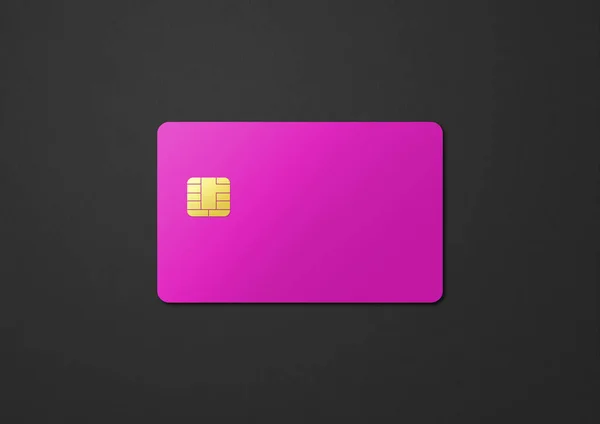 Roze Credit Card Template Geïsoleerd Een Zwarte Achtergrond Illustratie — Stockfoto