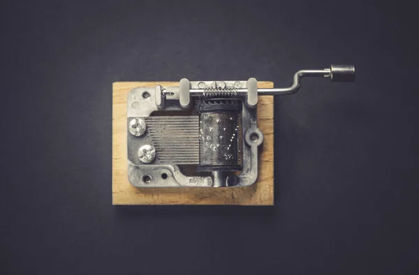 Traditional Music Box Isolated Black Background — Stock Photo, Image