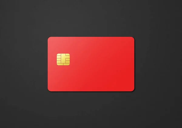 Red Credit Card Template Isolated Black Background Illustration — Stock Photo, Image