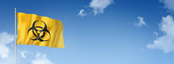 Прапор Біогазу Тривимірний Рендеринґ Ізольований Блакитному Небі Ілюстрація — стокове фото