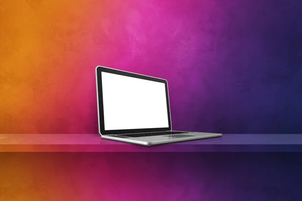 Laptop Computer Rainbow Shelf Background Illustration — Foto de Stock