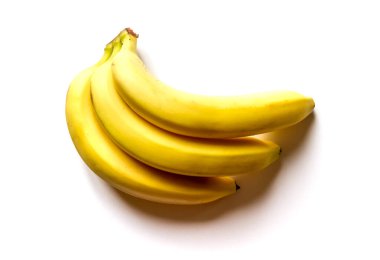 Beyaz arka planda izole edilmiş taze muzlar.