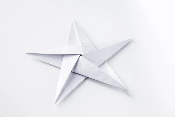 Papier Ster Origami Geïsoleerd Een Witte Achtergrond — Stockfoto
