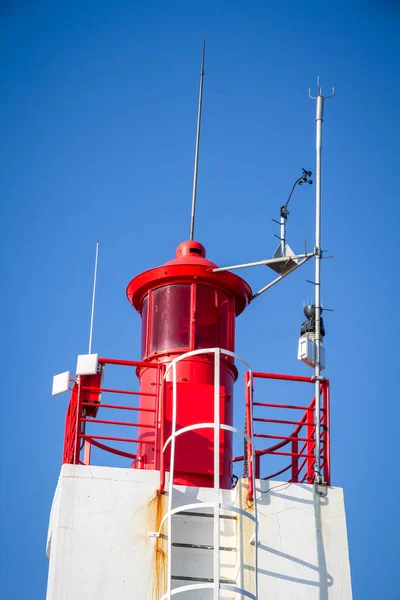 Saint Malo Lighthouse Harbor Pier Bretanha França — Fotografia de Stock