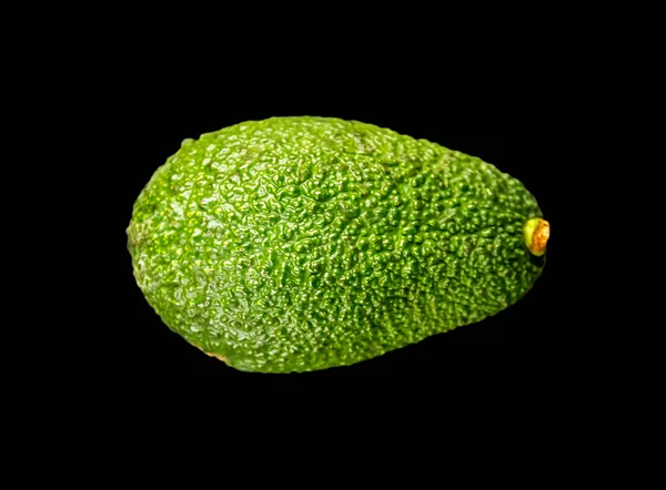 Fresh Organic Avocado Isolated Black Background — Stock Photo, Image