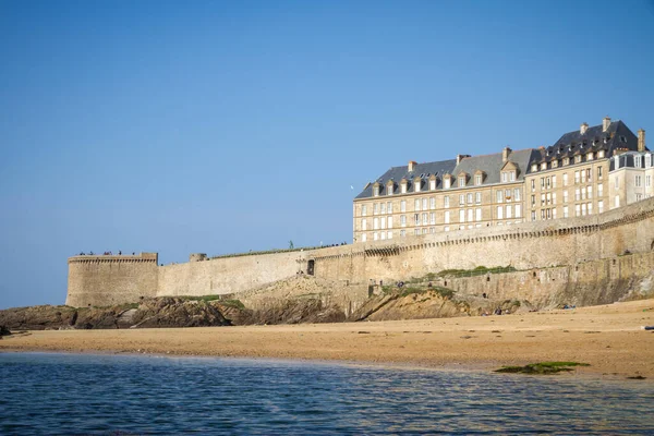 Opevněné Hradby Město Saint Malo Bretani Francie — Stock fotografie