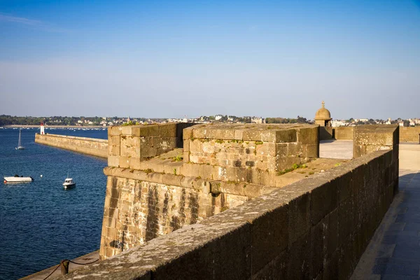 Faro Saint Malo Vista Mar Muelle Desde Las Fortificaciones Ciudad — Foto de Stock