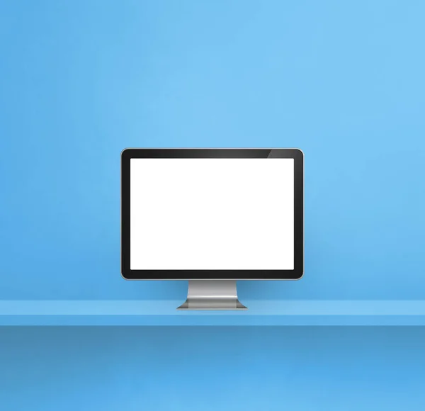 Computer Blaues Wandregal Hintergrund Illustration — Stockfoto