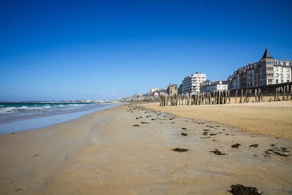 Plaża Saint Malo Miasto Bretania Francja — Zdjęcie stockowe