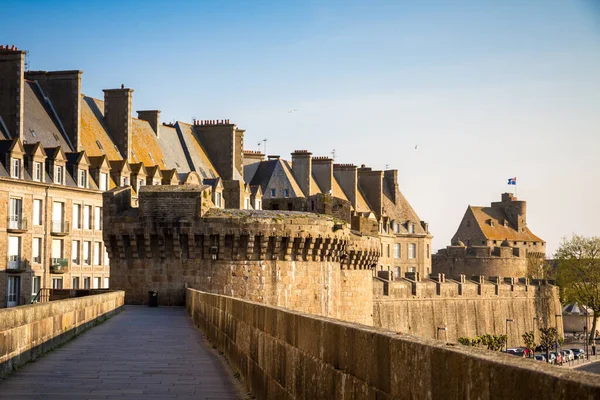 Opevněné Hradby Město Saint Malo Bretani Francie — Stock fotografie