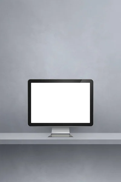 Computer Grey Wall Shelf Vertical Background Illustration — Stock Photo, Image