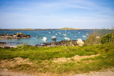 Chausey adası kıyıları ve Brittany, Fransa 'daki kayalıklar