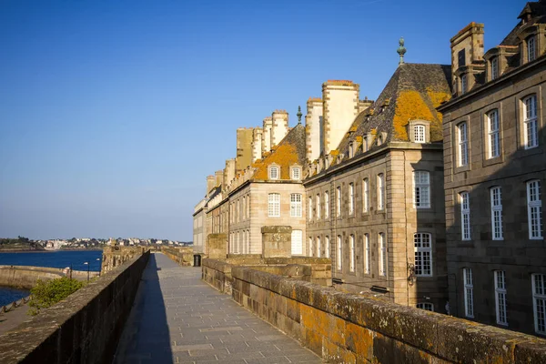 Opevněné Hradby Město Saint Malo Bretani Francie — Stock fotografie