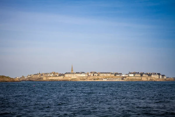 Saint Malo Vista Desde Mar Bretaña Francia —  Fotos de Stock
