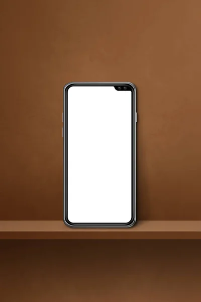 Mobile Phone Brown Wall Shelf Vertical Background Illustration — Stockfoto