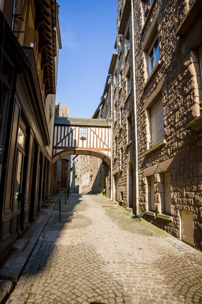 Medieval Street City Saint Malo Brittany France — Stock Photo, Image