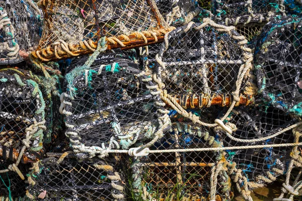 Pièges Pêche Traditionnels Vue Rapprochée Dans Port Bretagne France — Photo